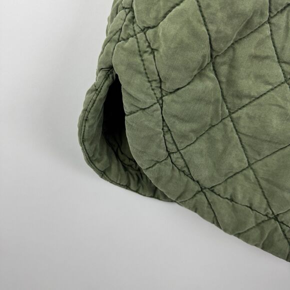 Blank NYC Happy Camper Long Quilted Jacket Women's Green Shacket Large - Picture 6 of 16